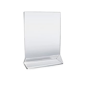 Table Tent: Clear Acrylic Table Tent Card Holder, 5 x 7 in., Open Top